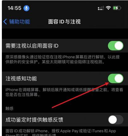 南明苹果14维修网点分享iPhone14注视感知功能有什么用 